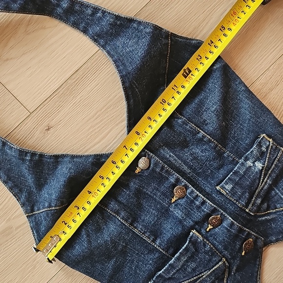 Reitmans Western Denim Halter Crop Top Vest Shirt, XS - Picture 7 of 12